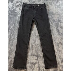 Volcom Jeans Mens 32x30 Black Solver Modern Straight Stretch Denim